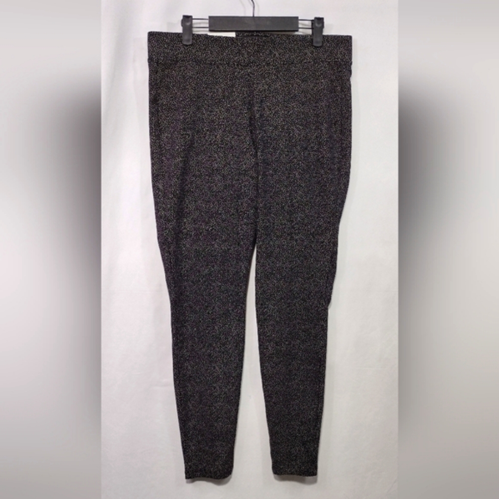 NWT Old Navy Dots Print High Rise Leggings Womens L Black Casual Comfy Sporty - Picture 1 of 9